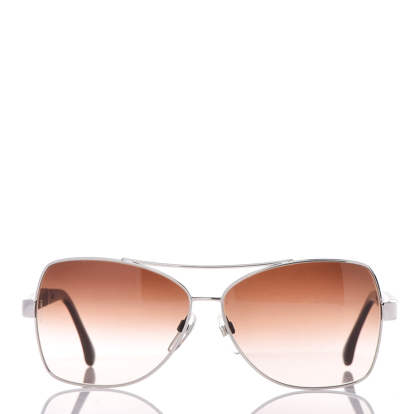 Lambskin Quilted CC Pilot Sunglasses 4196-Q Silver Taupe