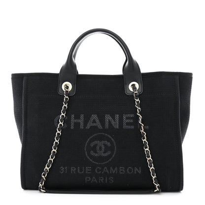 Chanel Mixed Fibers Small Deauville Tote Black 3 of 13