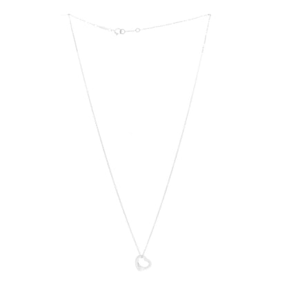 Tiffany Sterling Silver 11mm Elsa Peretti Open Heart Pendant Necklace 3 of 8