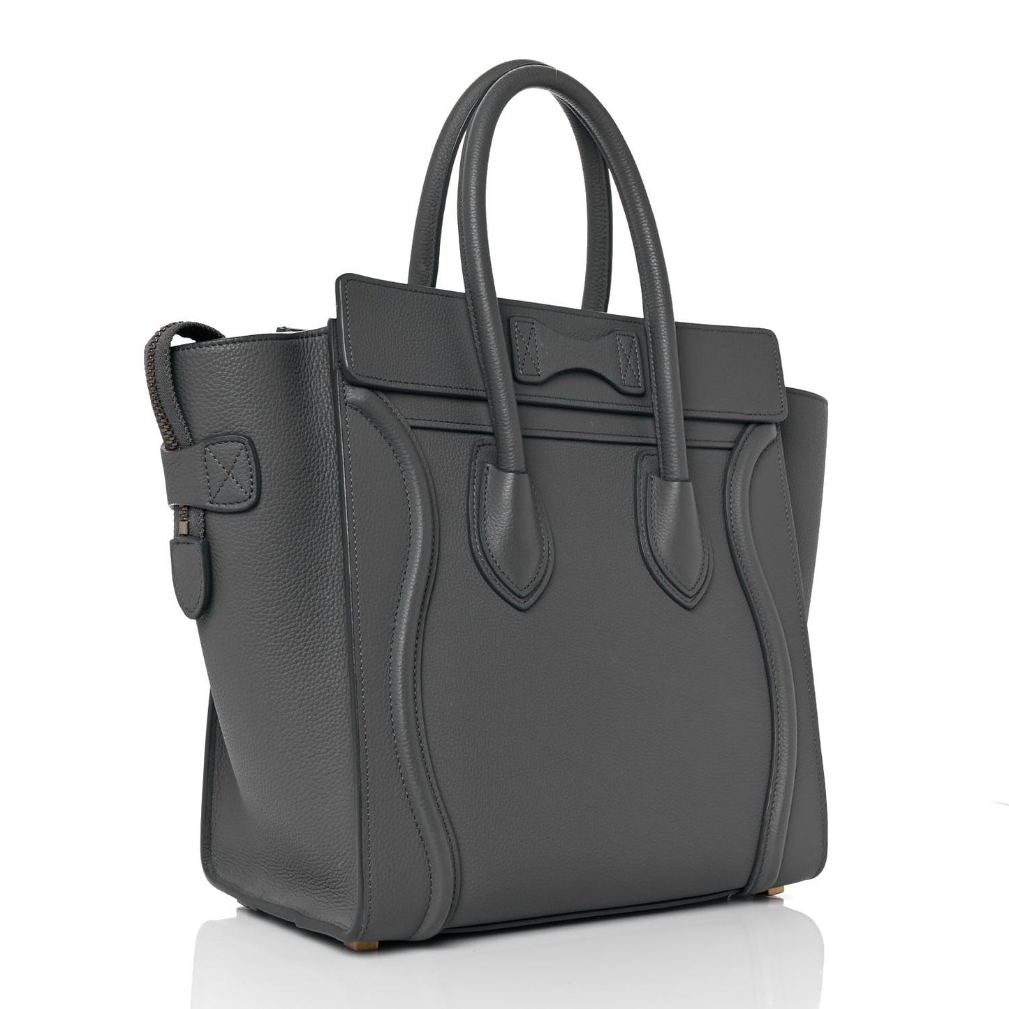 Baby Drummed Calfskin Micro Luggage Kohl