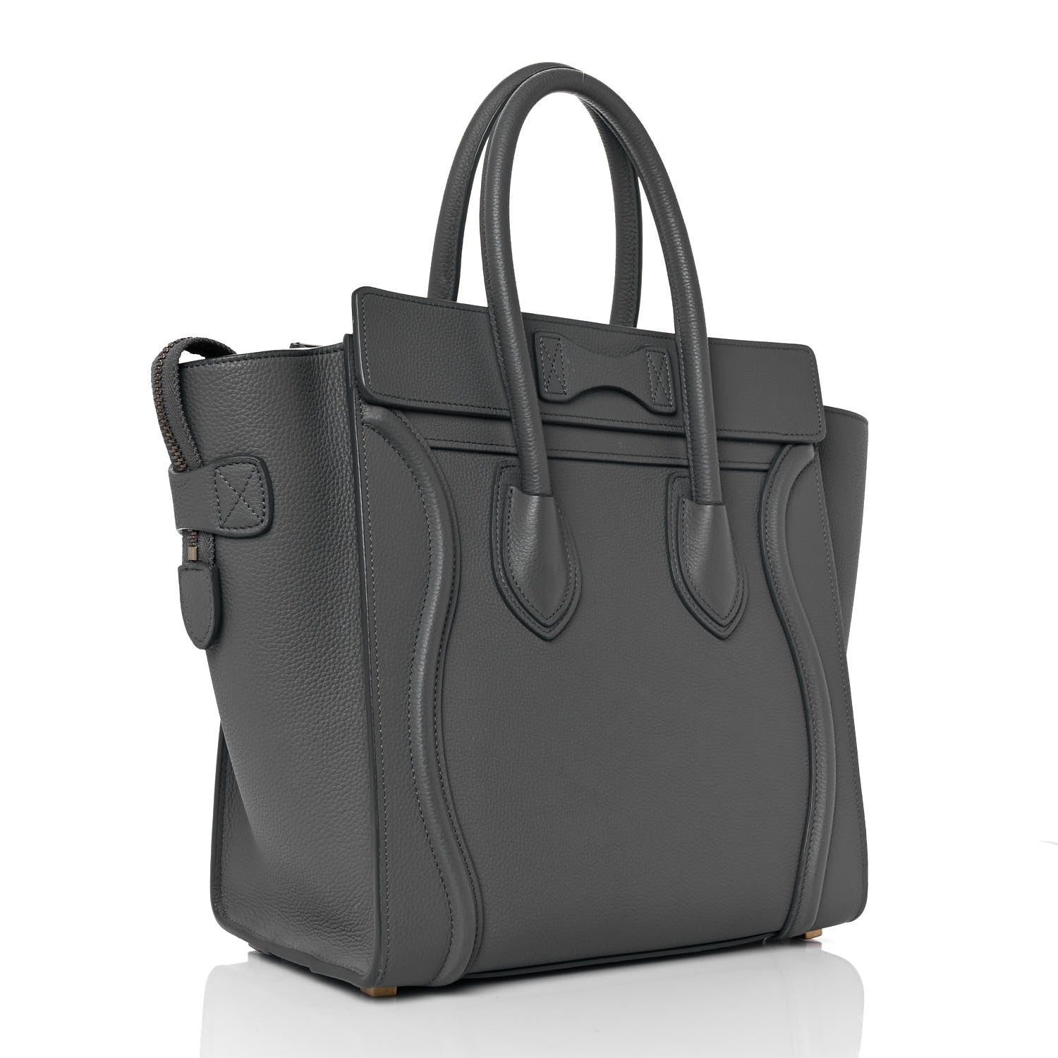 Celine Baby Drummed Calfskin Micro Luggage Kohl 3 of 9