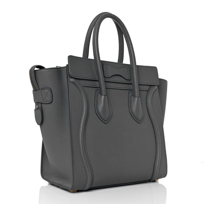 Celine Baby Drummed Calfskin Micro Luggage Kohl 3 of 9