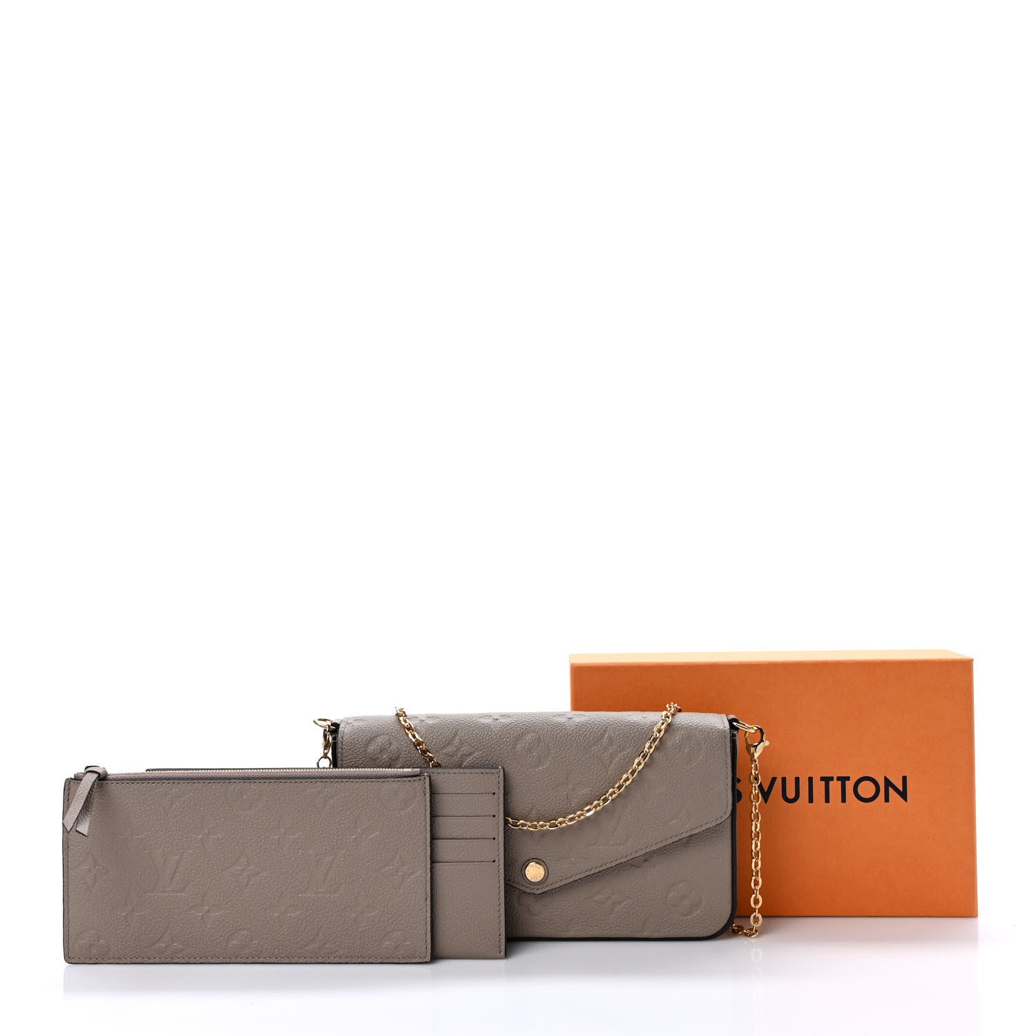 Louis Vuitton Empreinte Pochette Felicie Chain Wallet Tourterelle 10 of 10