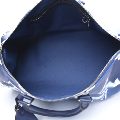 Louis Vuitton Monogram Escale Keepall Bandouliere 50 Blue 4 of 9