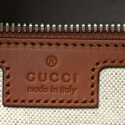 Gucci Calfskin GG Tennis Embossed Large Duffle Bag Brown 5 of 9
