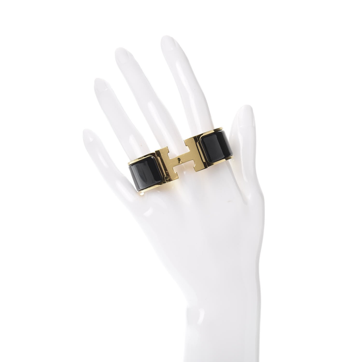 Hermes Enamel Wide Clic Clac H Bracelet PM Black 2 of 4