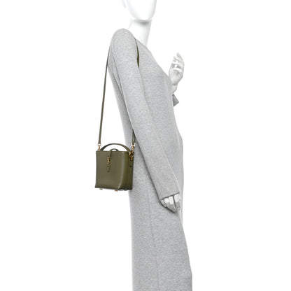 Saint Laurent Shiny Calfskin Le 37 Mini Bucket Bag Strong Moss 2 of 9
