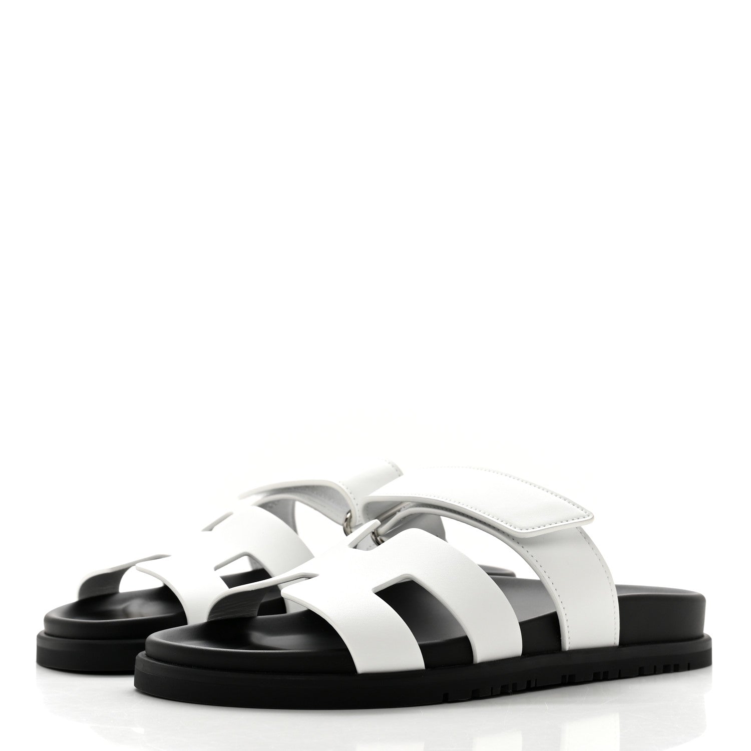 Hermes Calfskin Womens Chypre Sandals 36 White 3 of 9