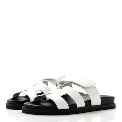 Hermes Calfskin Womens Chypre Sandals 36 White 3 of 9