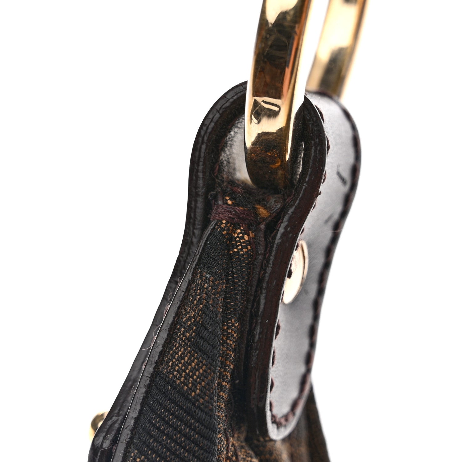 Fendi Zucca Laminated Vachetta Small Chef Hobo Tobacco 10 of 11