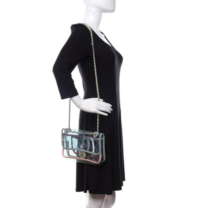 Chanel Lambskin PVC Quilted Medium Coco Splash Flap Blue Green 2 of 11