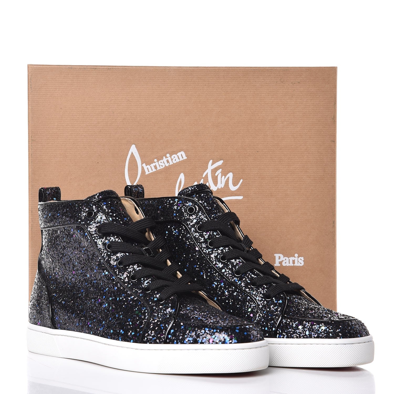 Christian Louboutin Mens Patent Glitter Rantus Orlato Flat Sneakers 41.5 Neptune Black 7 of 7
