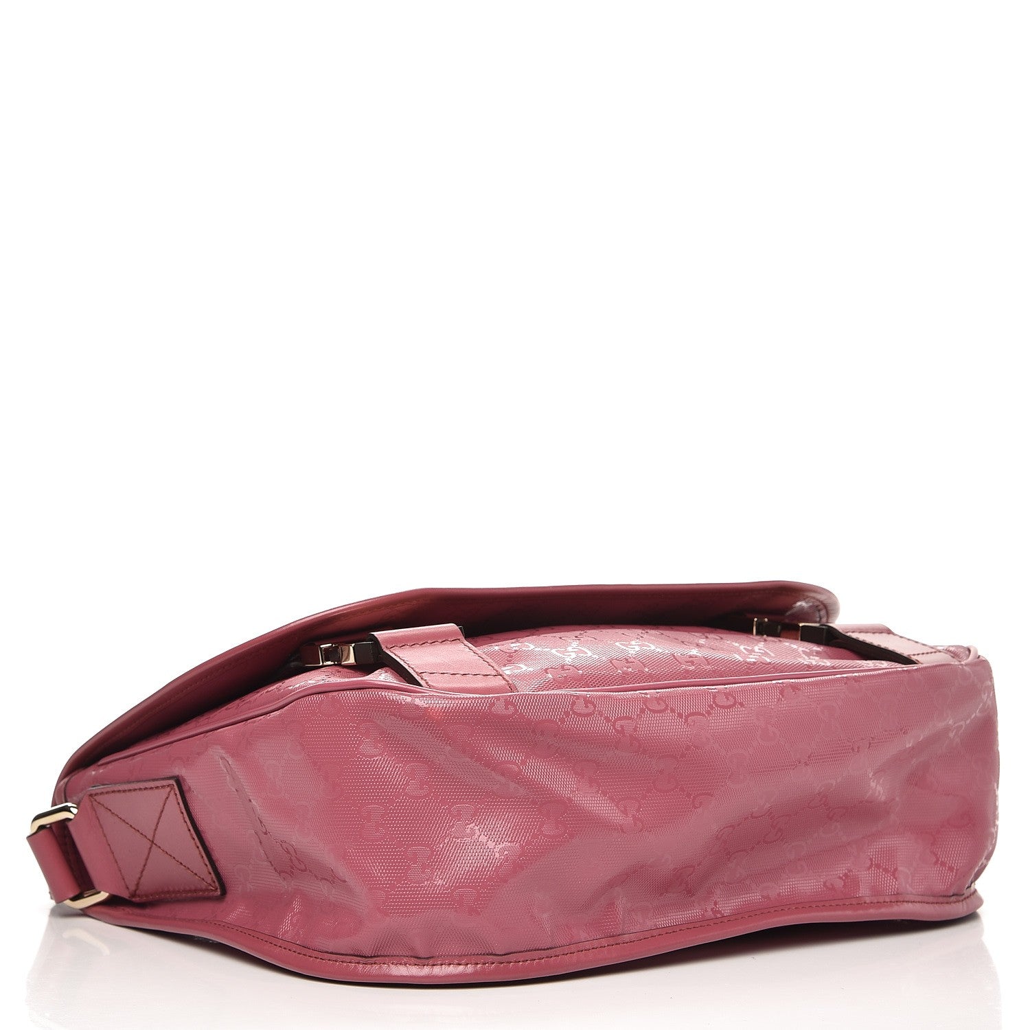 Gucci Imprime Monogram Medium Double Buckle Flap Messenger Bag Vintage Rose 4 of 8