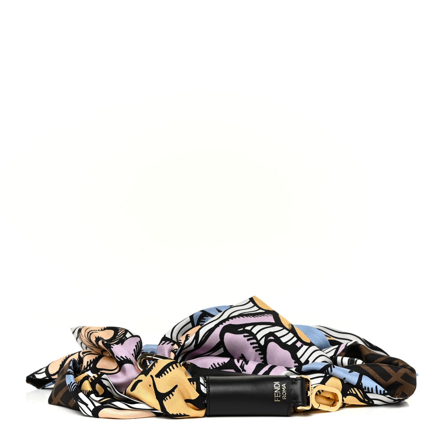 X JOSHUA VIDES Silk Calfskin FF Strap You Brown Multicolor
