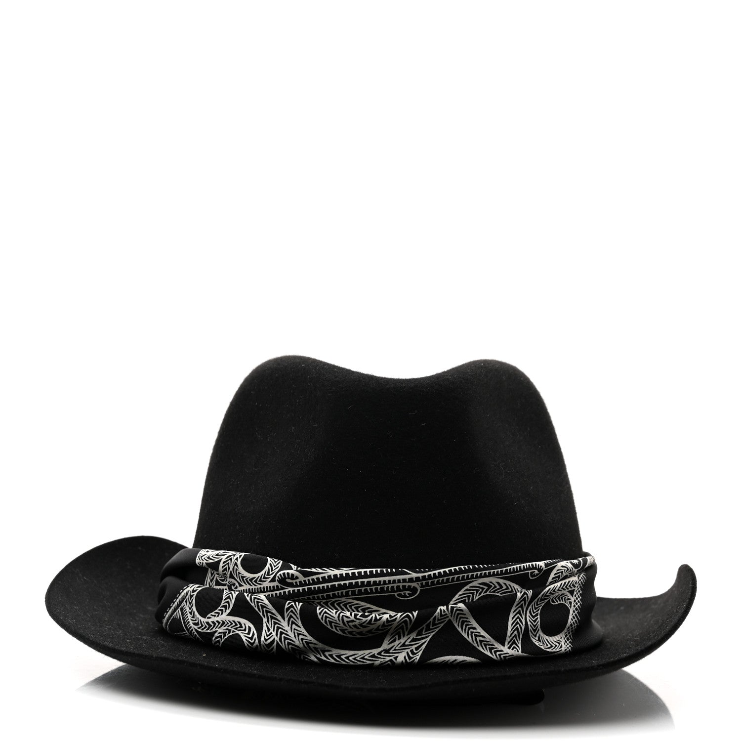 Hermes Feutre Silk Zouaves et Dragons Finesse Dahlia Hat 59 Black 3 of 10