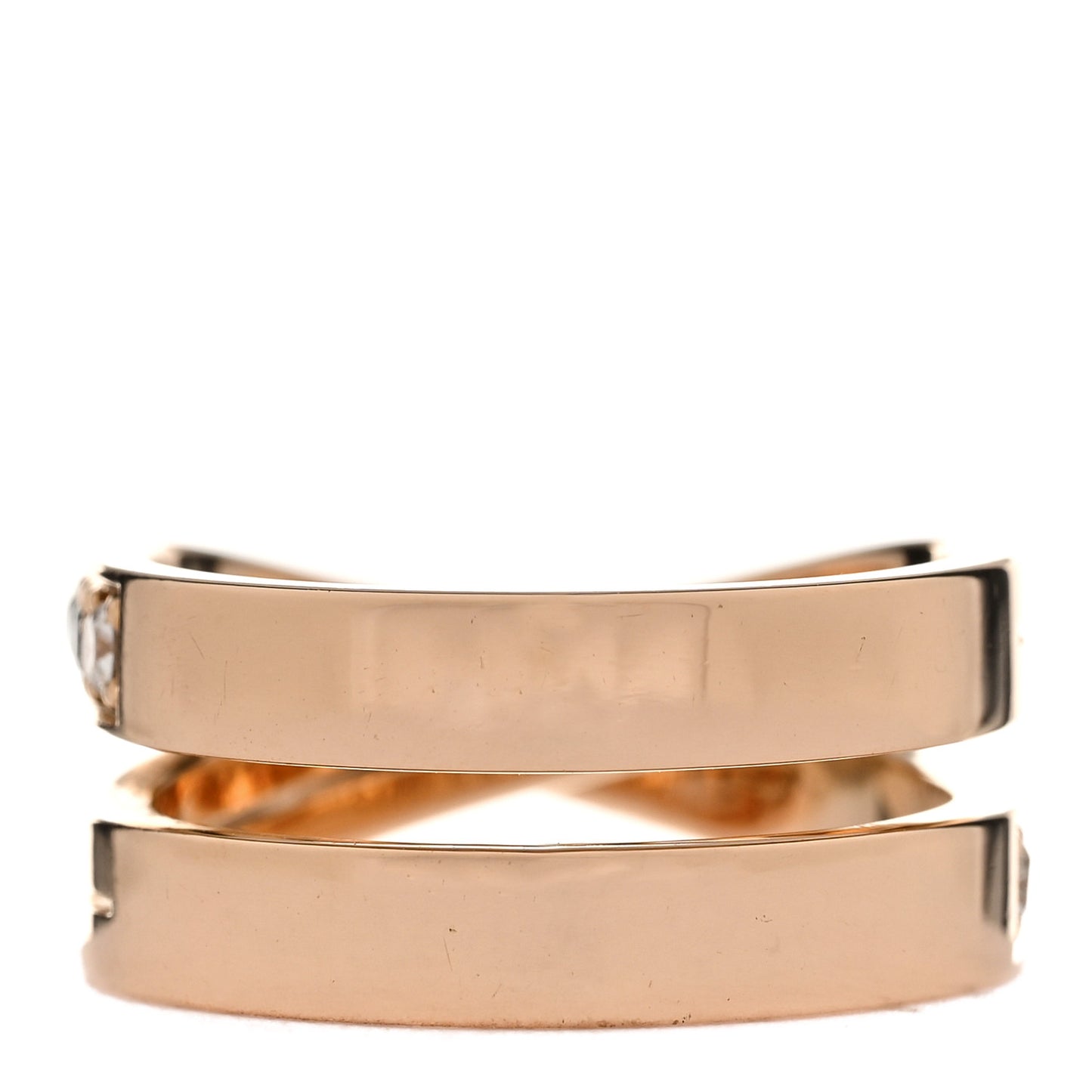 18K Pink Gold Diamond Paris Nouvelle Vague Ring 53 6.5