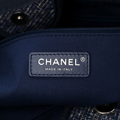 Chanel Mixed Fibers Calfskin Medium Deauville Tote Blue 6 of 11