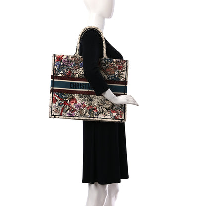 Christian Dior Canvas Embroidered Large Zodiac Book Tote Latte Multicolor 2 of 13