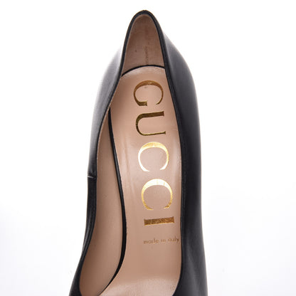 Gucci Nappa Removable Bow Elaisa Platform High Heel Pumps 39 Black 8 of 9