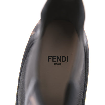 Fendi Mesh Tulle FF Colibri 85mm Ankle Booties 37.5 Tobacco Moro Black 7 of 8