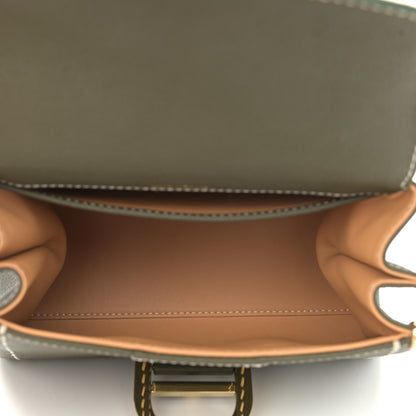 Delvaux Grained Rodeo Calfskin Surpique Mini Brillant Satchel Kaki Ivory 5 of 10