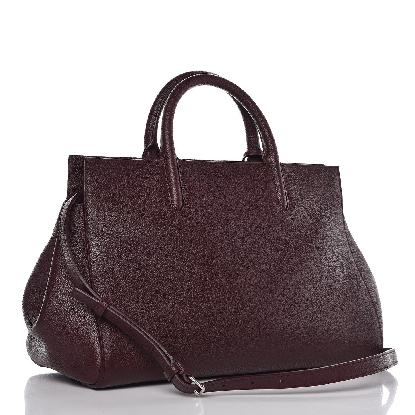 Grained Calfskin Small Cabas Rive Gauche Amaranto