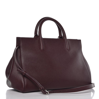 Saint Laurent Grained Calfskin Small Cabas Rive Gauche Amaranto 4 of 15