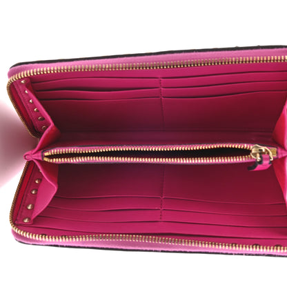 Valentino Garavani Calfskin Rockstud Zip Around Wallet Bright Fuxia 5 of 16