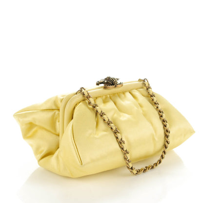 Chanel Satin Garden Evening Clutch Light Yellow 3 of 8