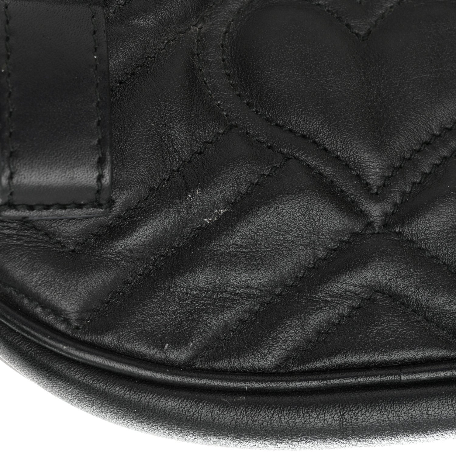 Gucci Calfskin Matelasse GG Marmont Belt Bag 75 30 Black 14 of 16