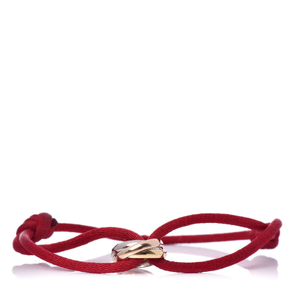 Cartier 18K Pink Yellow White Gold Trinity Cord Bracelet Red 1 of 6