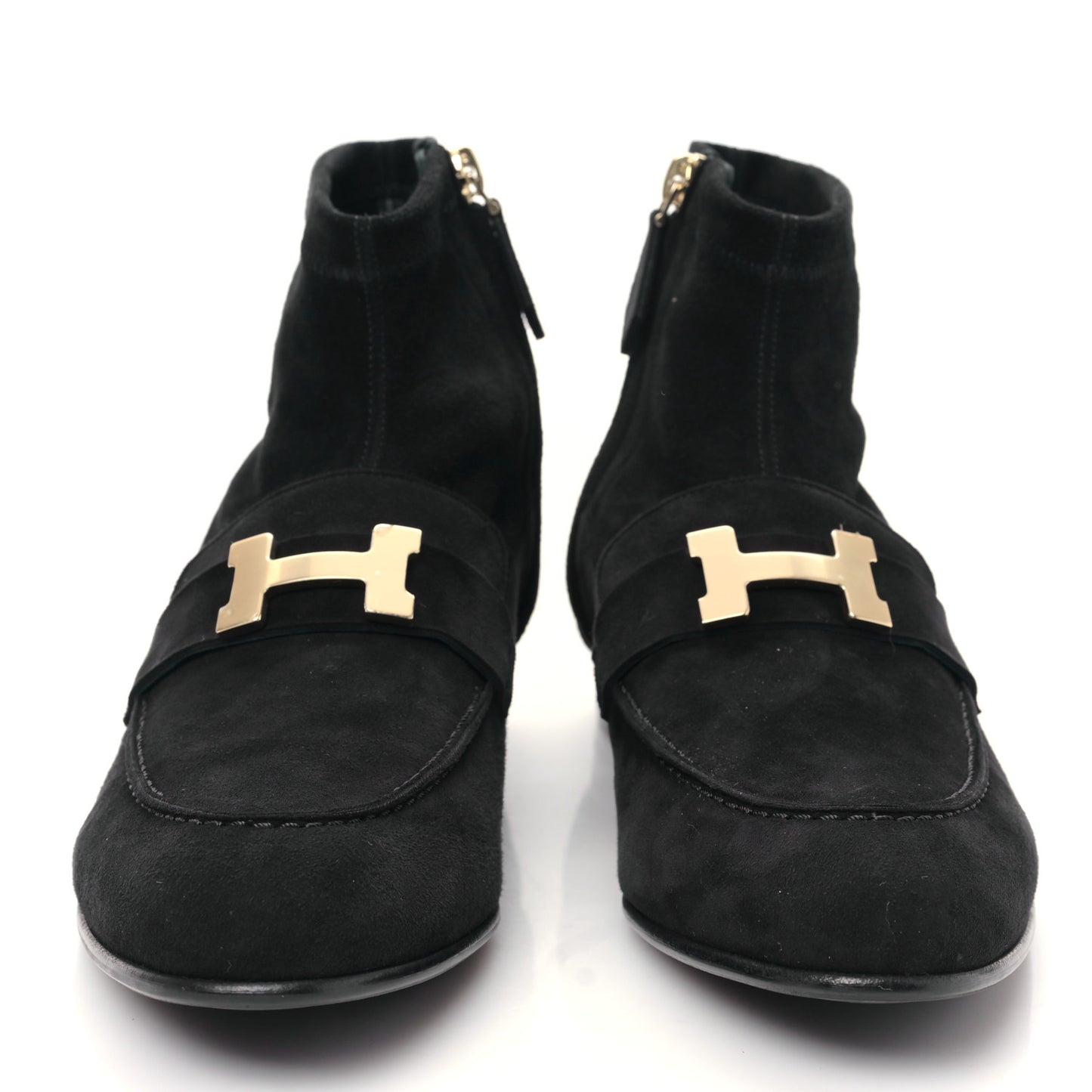 Stretch Velvet Goatskin Saint Honore Ankle Boots 37 Black