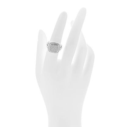 David Yurman Sterling Silver Diamond 11mm Albion Pave Ring 52 6 2 of 5
