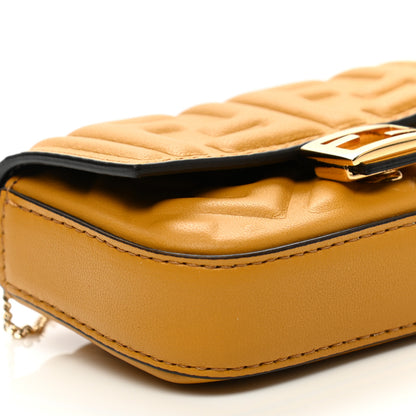 Fendi Nappa Matisse FF Embossed Nano Baguette Charm Zucca 9 of 11