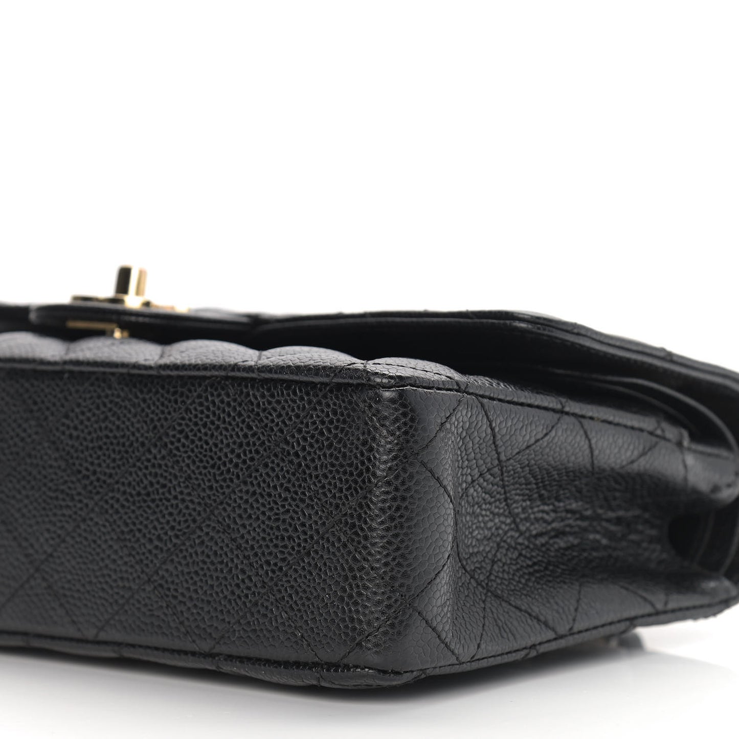Caviar Quilted Medium Double Flap Black