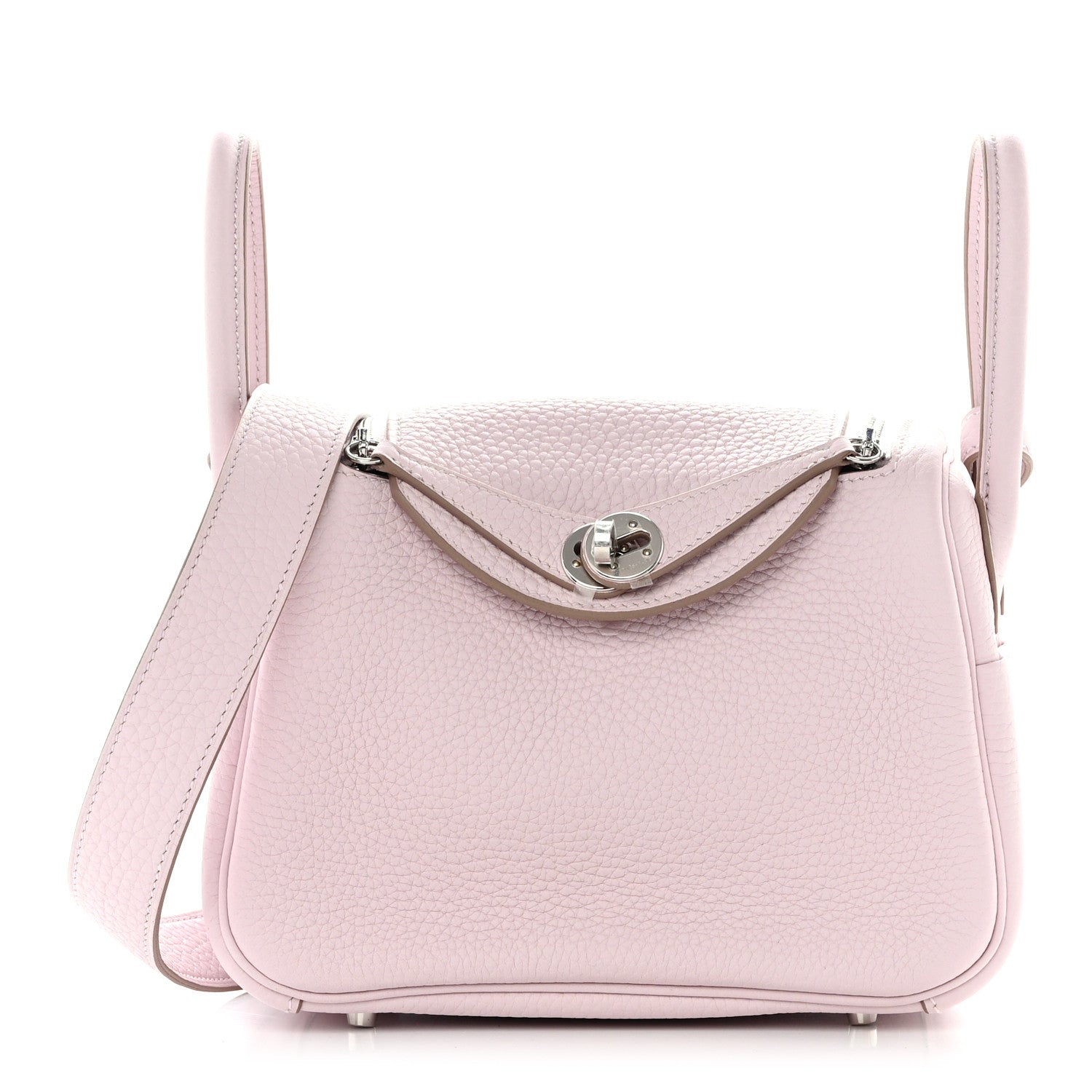 Hermes Taurillon Clemence Verso Mini Lindy 20 Mauve Pale Mushroom 1 of 11