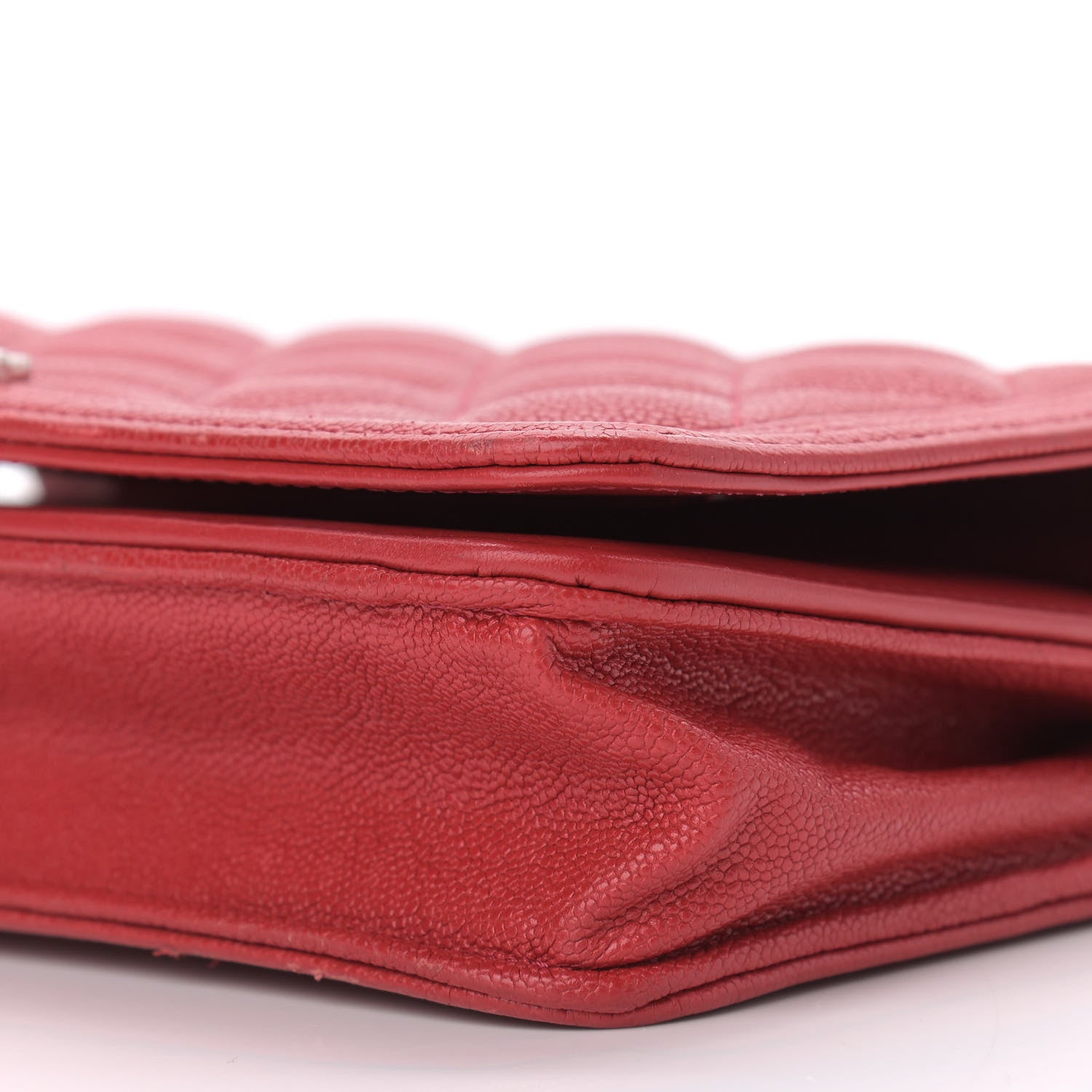 Chanel Caviar Quilted Boy Wallet On Chain WOC Red 11 of 15