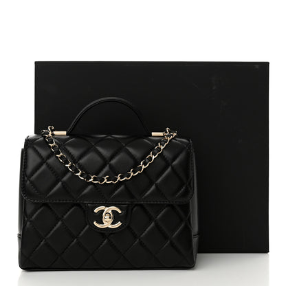 Chanel Lambskin Quilted Small Top Handle Square Flap Black 11 of 11