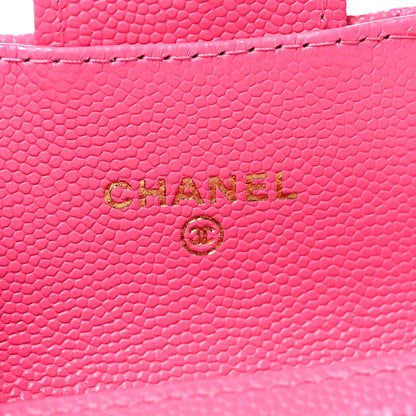 Chanel Caviar Quilted Flap Card Holder Wallet Pink 6 of 10