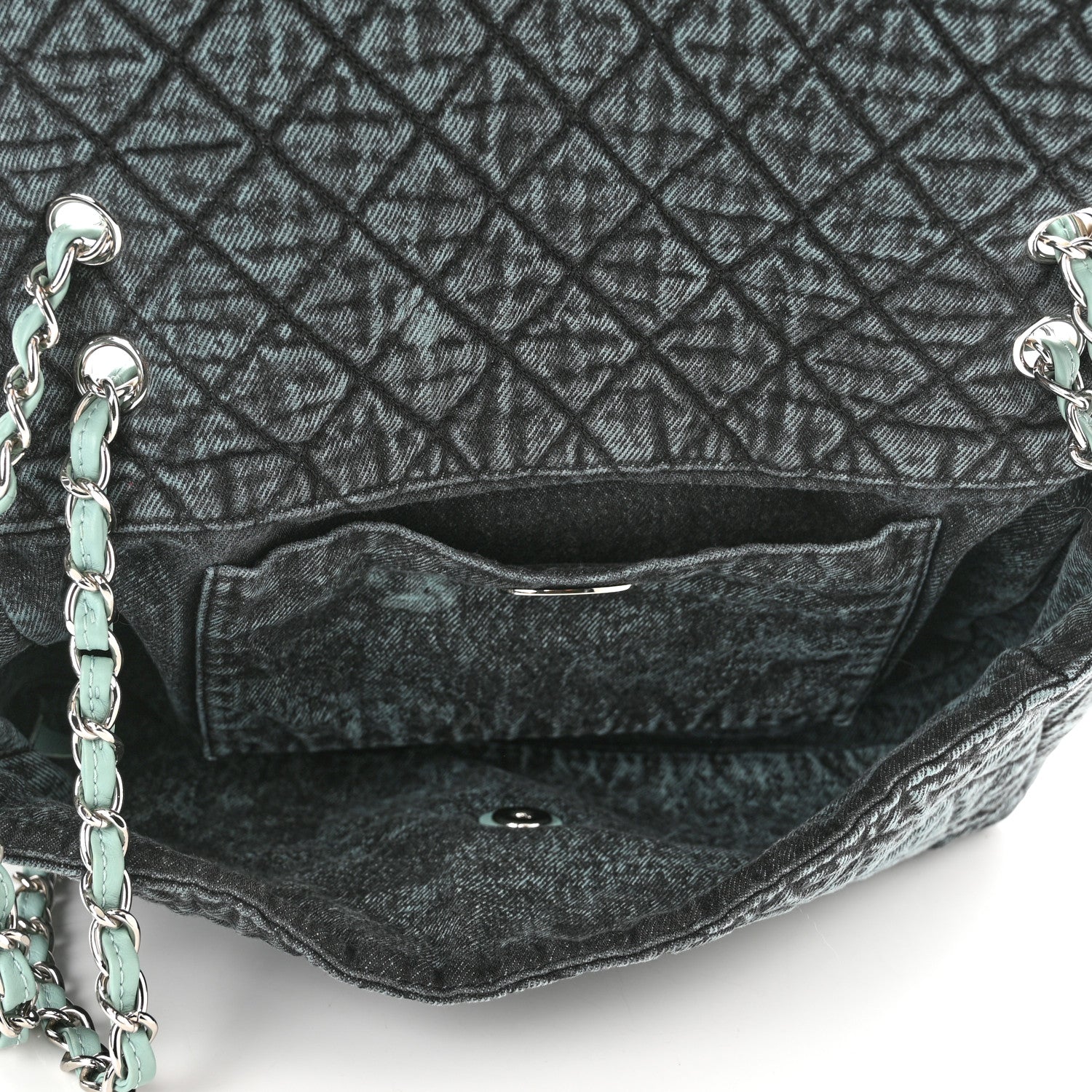 Chanel Denim Quilted Denimpression Flap Blue Black 5 of 10