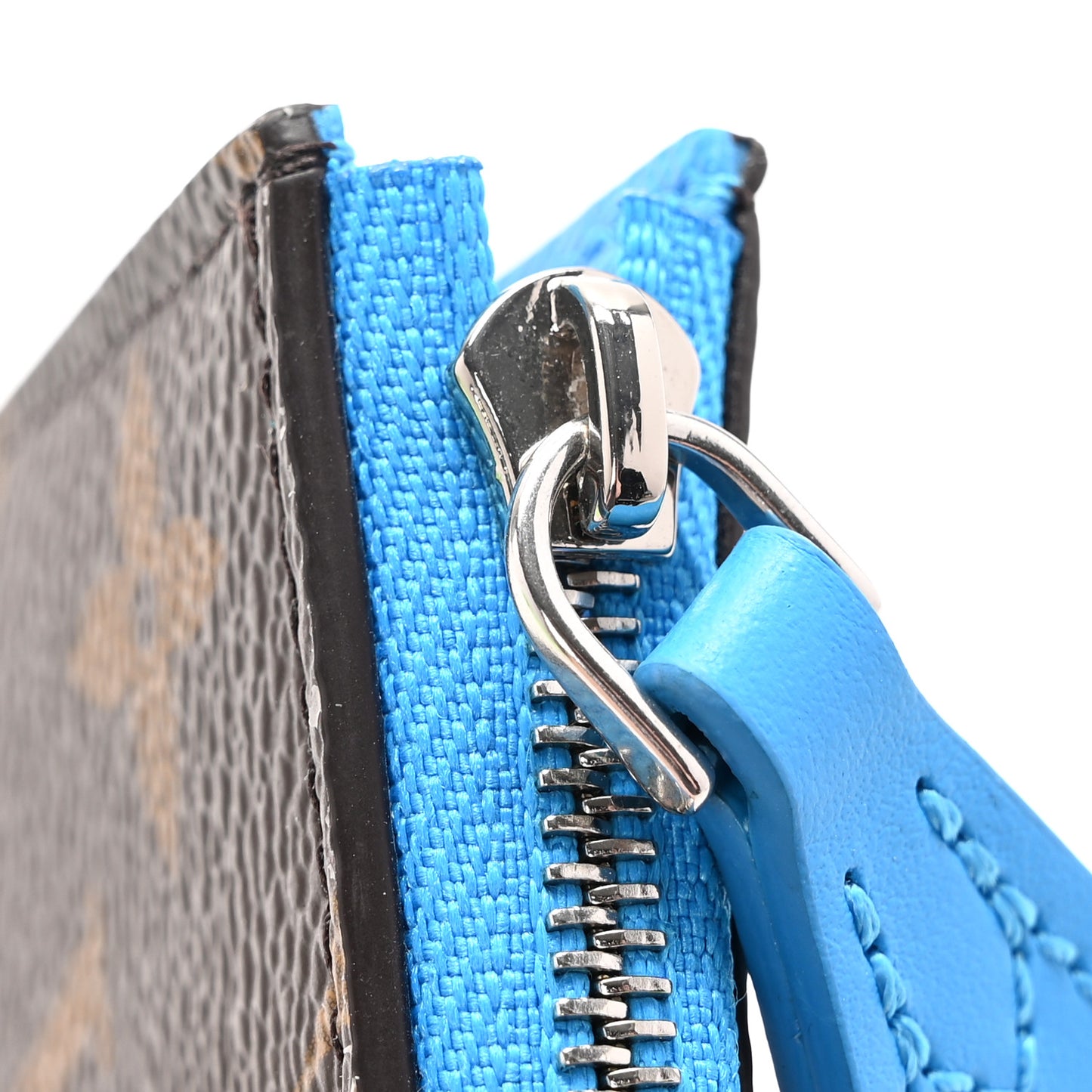 Monogram Zipped Romy Card Holder Gaston Blue