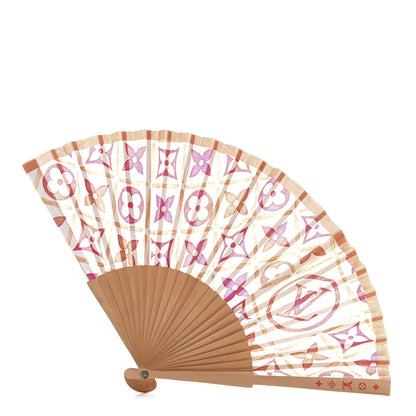 Louis Vuitton Wood Cotton Monogram Tiles By The Pool Fan Coral 1 of 4
