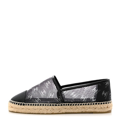 Chanel Mesh Grosgrain CC Espadrilles 41 Black White 1 of 9