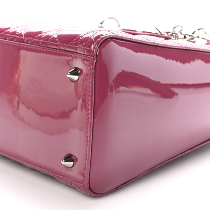 Christian Dior Patent Cannage Medium Lady Dior Dark Pink 10 of 10