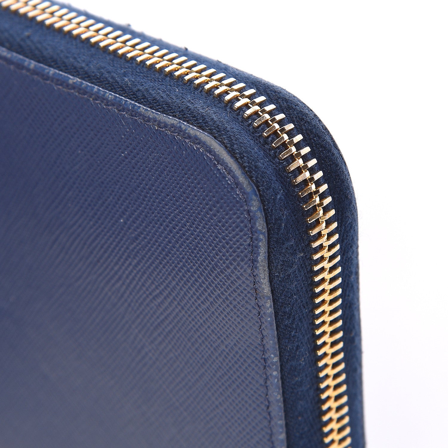 Prada Saffiano Metal Zip Around Wallet Baltico 12 of 15