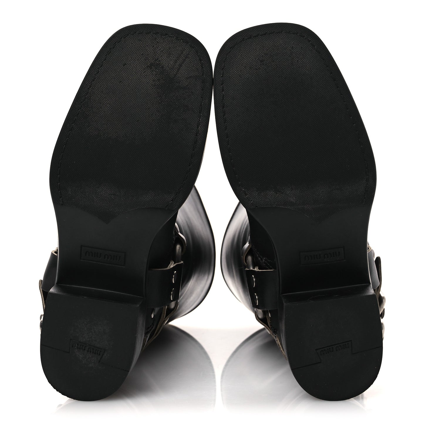 Calfskin Harness Boots 40 Black