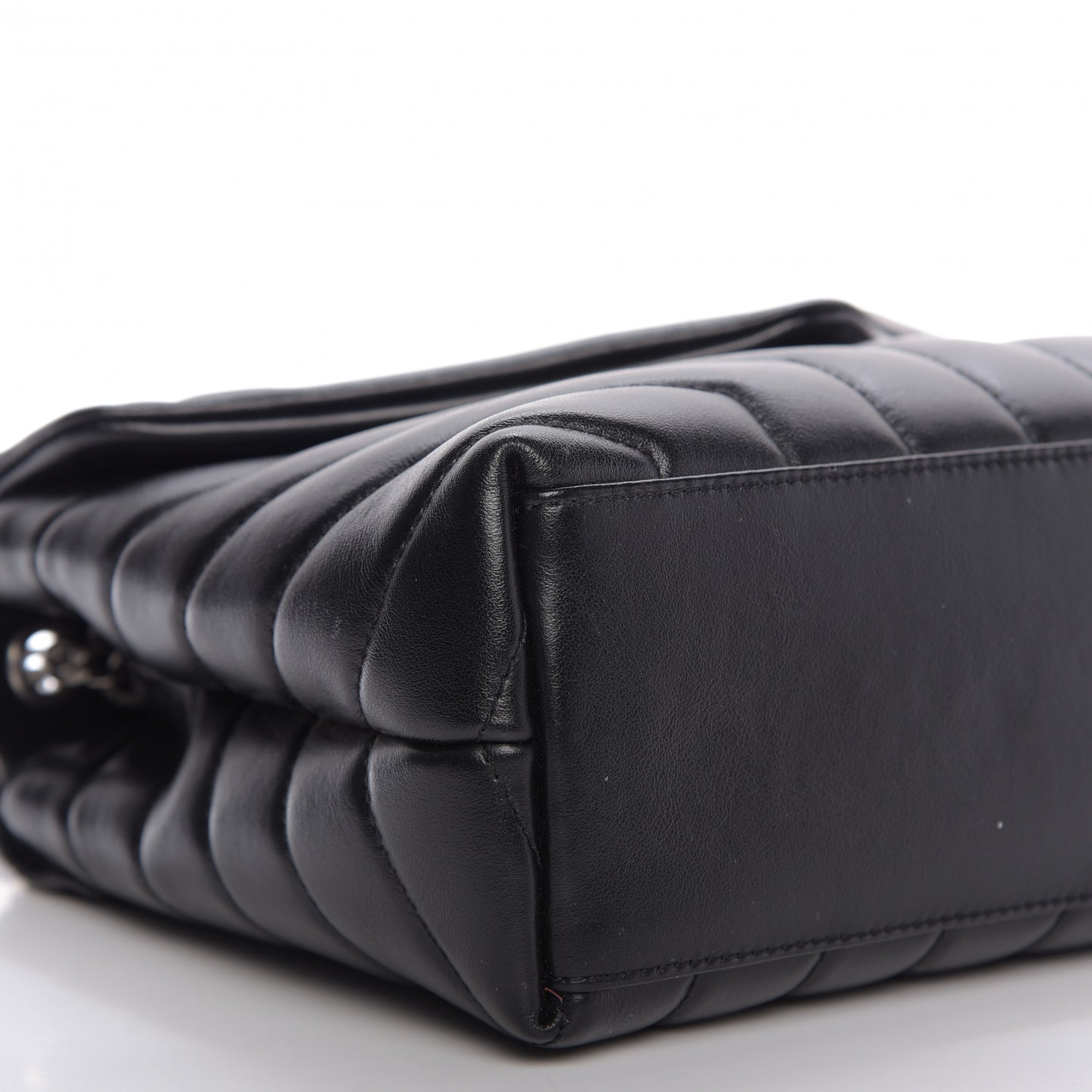 Calfskin Y Quilted Monogram Small Loulou Chain Satchel Black