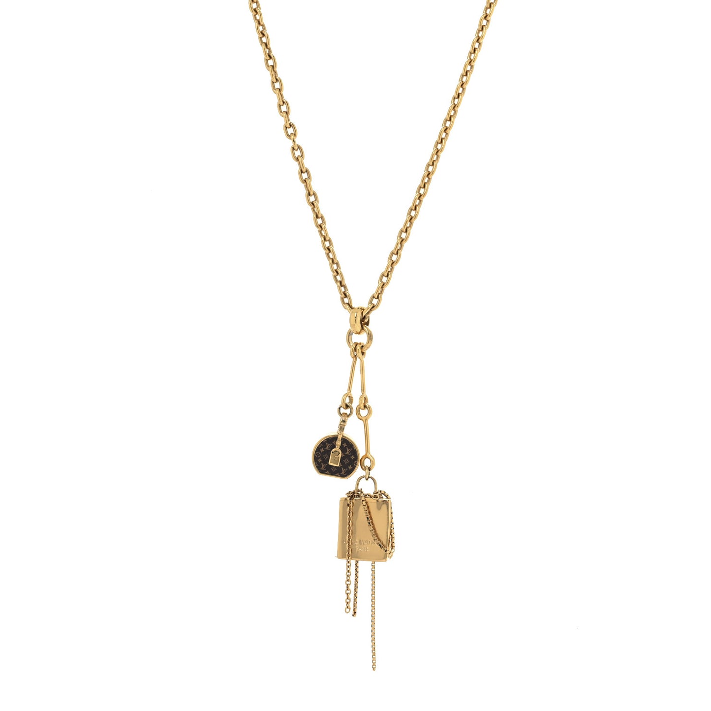 Metal Mini Boite Chapeau Pendant Necklace Gold