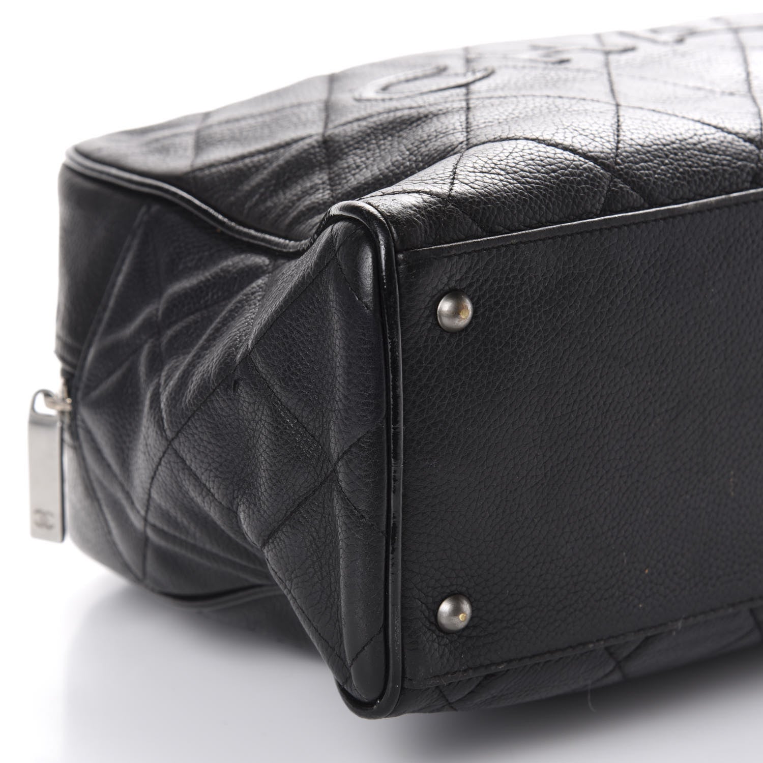 Chanel Calfskin Patent Quilted Large Bowler Black 6 of 10