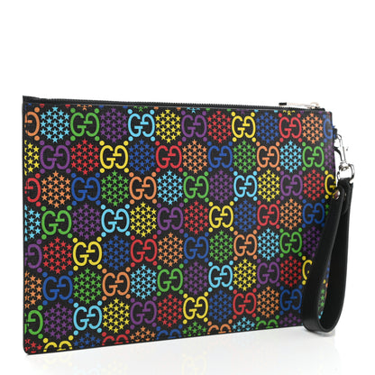 Gucci GG Supreme Monogram Psychedelic Zip Wristlet Pouch Black Multicolor 3 of 8